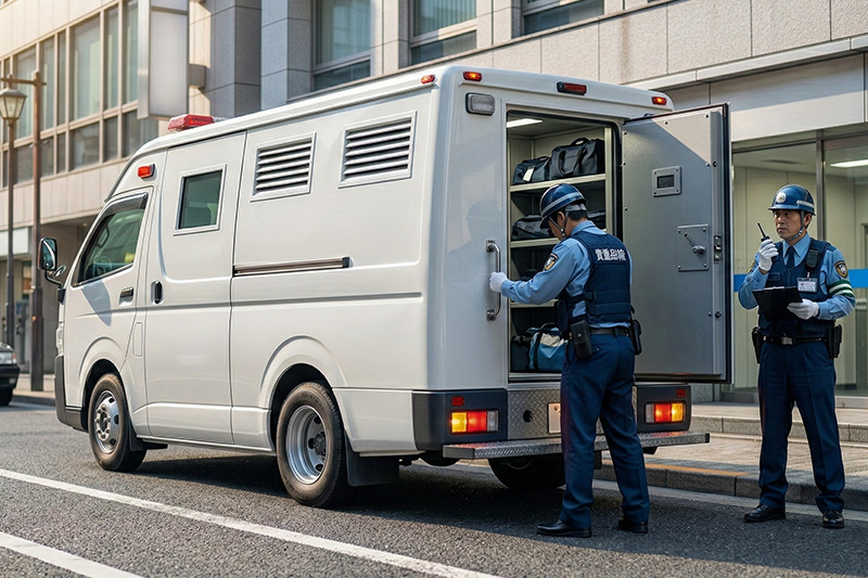 警備輸送サービス：教育を受けた専門スタッフによる対応